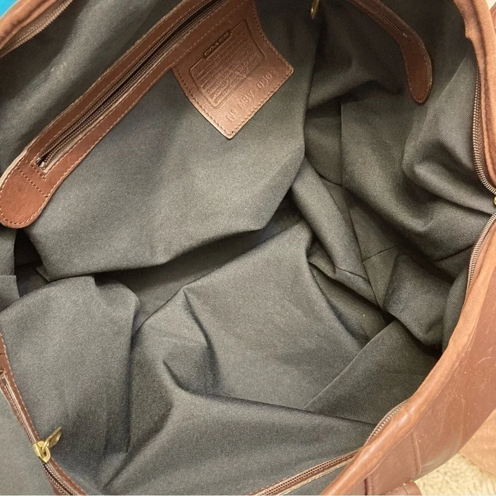Coach 0502 vintage brown leather duffle bag made in Mexico RARE